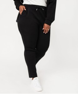 Pantalon en maille avec ceinture élastique femme grande taille